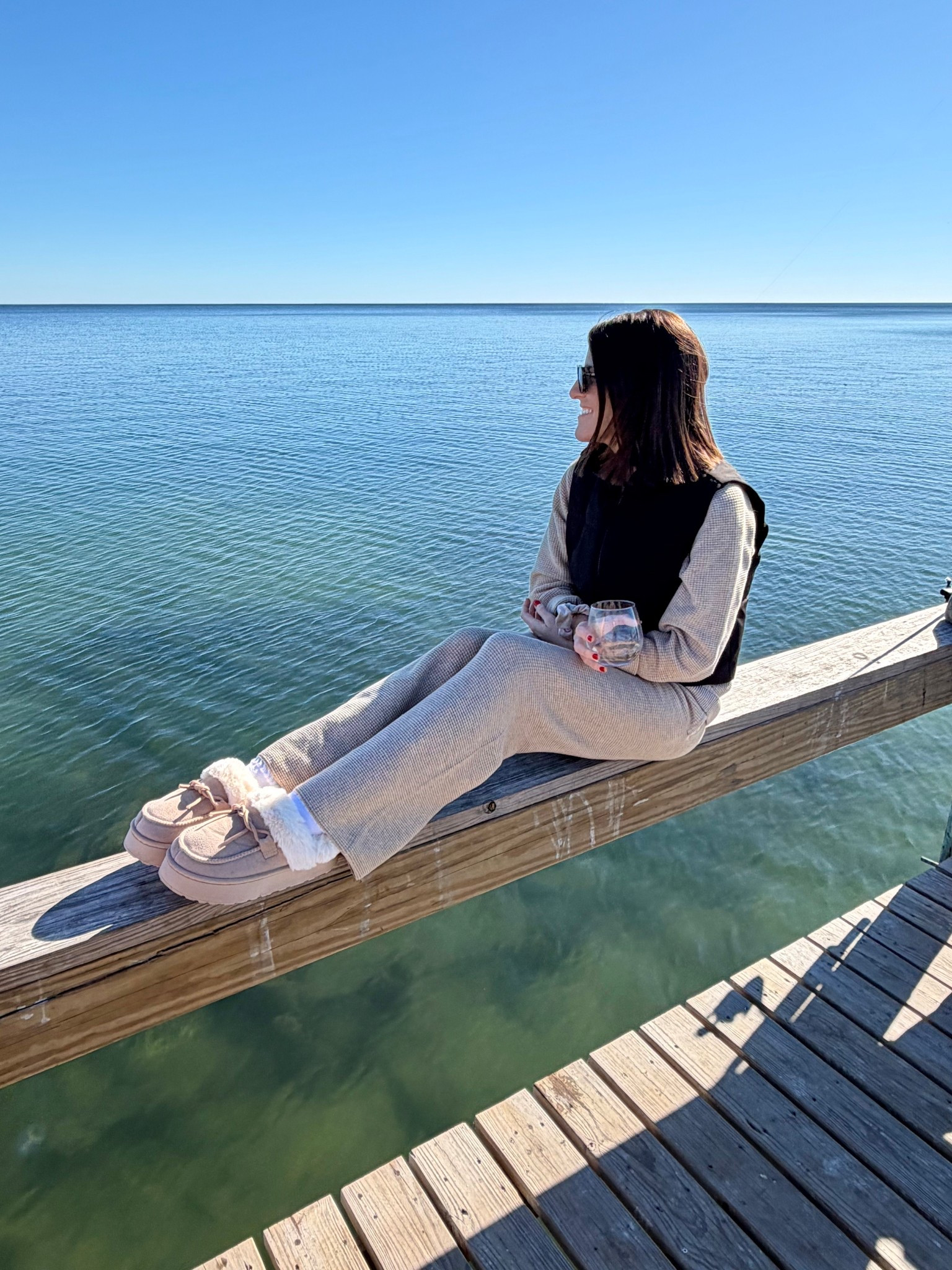 Top - Stitches & Stripes, Small
Bottoms - Stitches $ Stripes, Medium 
Vest - Antonio Melani, Mediun
Sunglasses - Le Spec
Shoes - Amazon 

#LTKPetite #LTKFindsUnder100 #LTKFindsUnder50