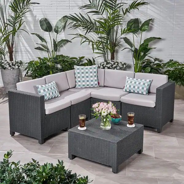 Waverly 5-seater Cushioned Sectional Set by Christopher Knight Home | Bed Bath & Beyond