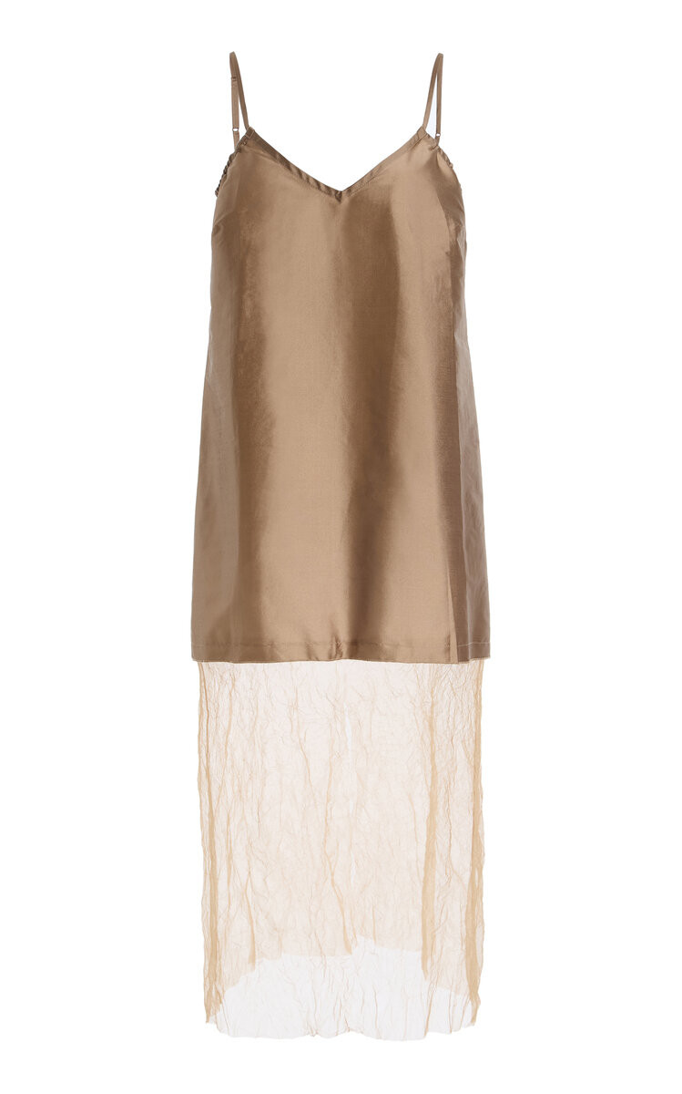 Exclusive La Isla Taffeta and Mesh Slip Dress | Moda Operandi (Global)