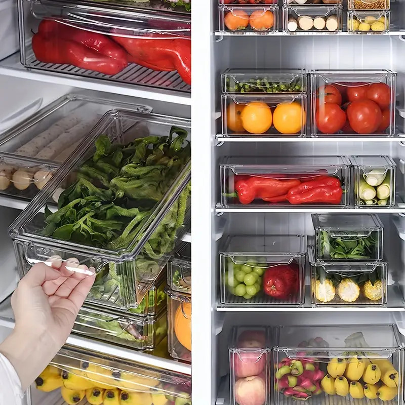Fridge Organizers Stackable Refrigerator Organizers Lids Bpa - Temu | Temu Affiliate Program