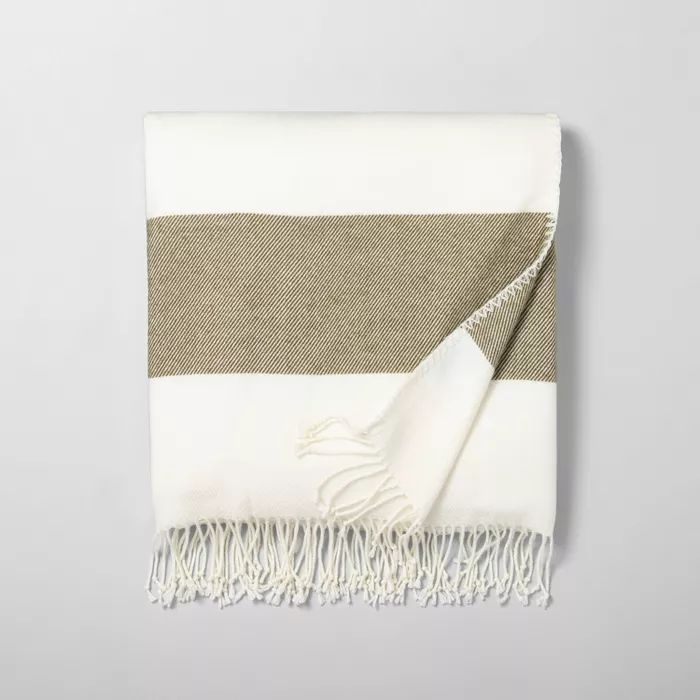 Border Stripe Throw Blanket - Hearth & Hand™ with Magnolia | Target