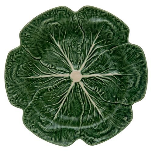 Bordallo Pinheiro Cabbage French Green Stoneware Charger Plates | Kathy Kuo Home