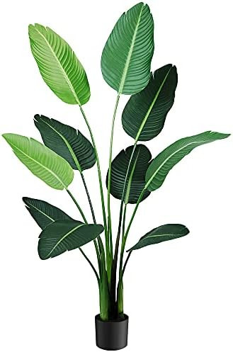 Worth Garden 5ft Artificial Bird of Paradise Plant 59in Fake Tropical Palm Tree,Realistic Faux Si... | Amazon (US)