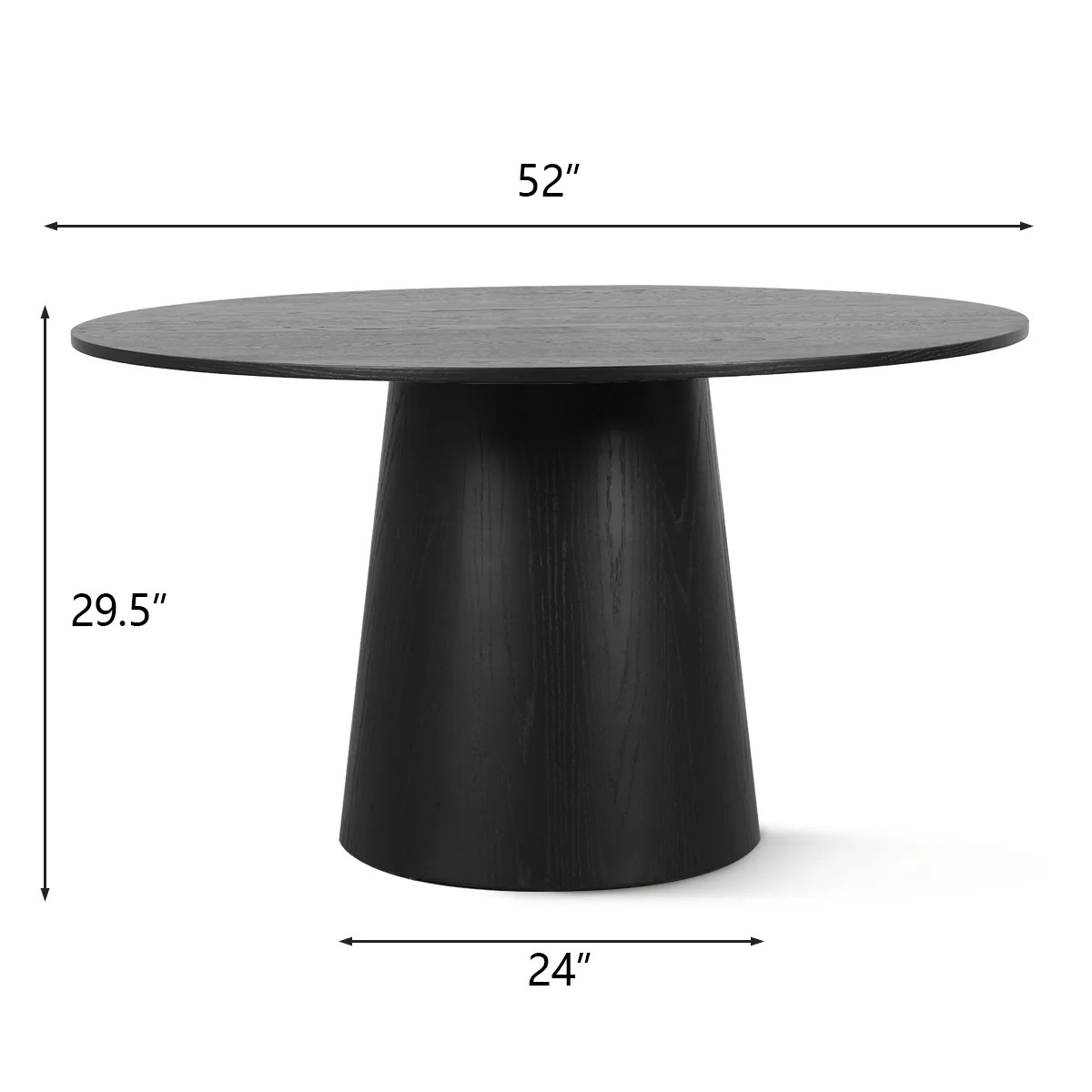 Orchid 52" Solid Oak Wood Round Pedestal Dining Table | Pop Maison