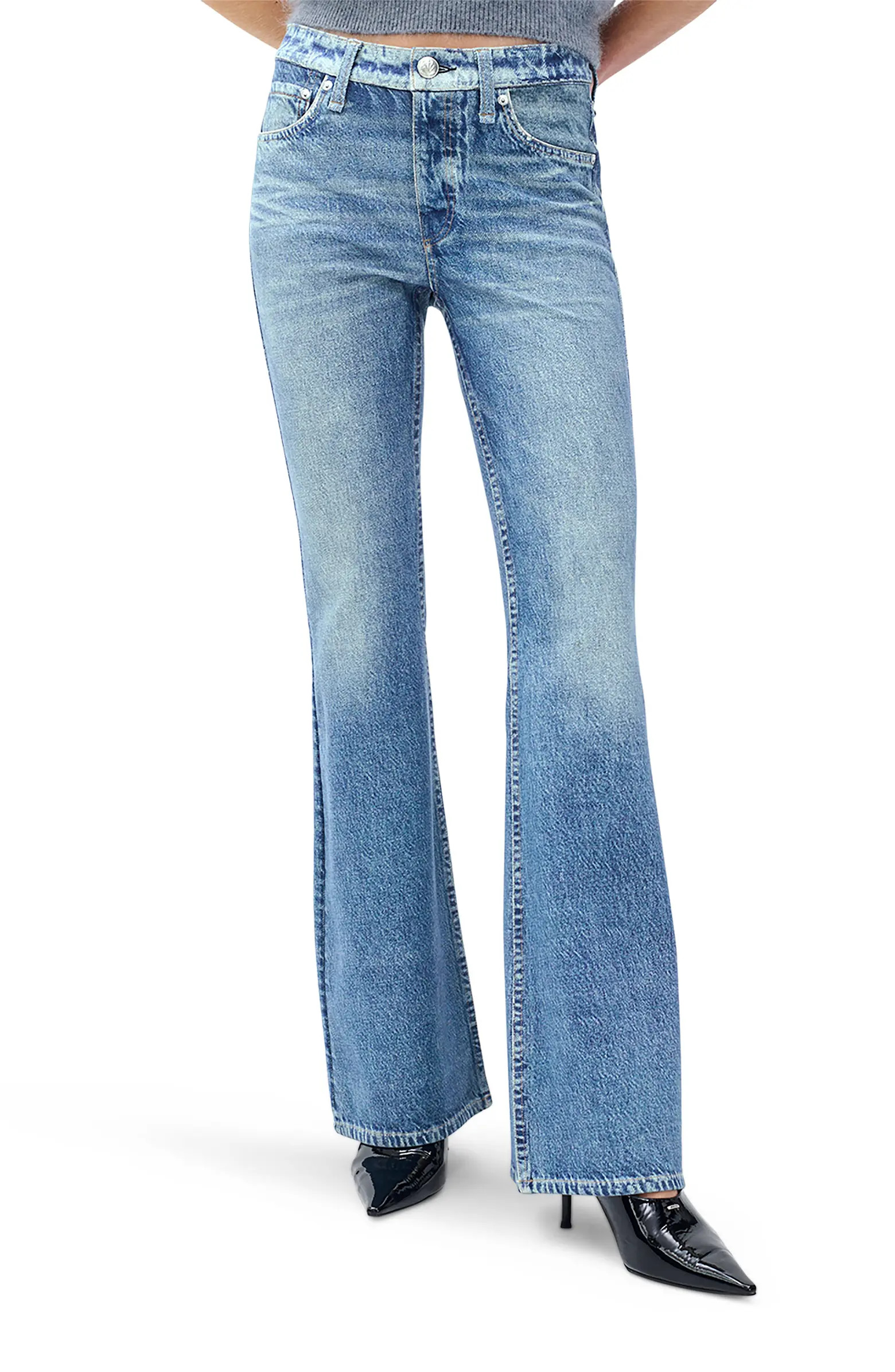 Miramar Ponte Dahlia Mid Rise Flare Jeans | Nordstrom
