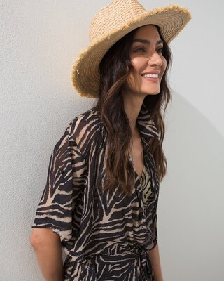 Black Trim Straw Sun Hat | Chico's