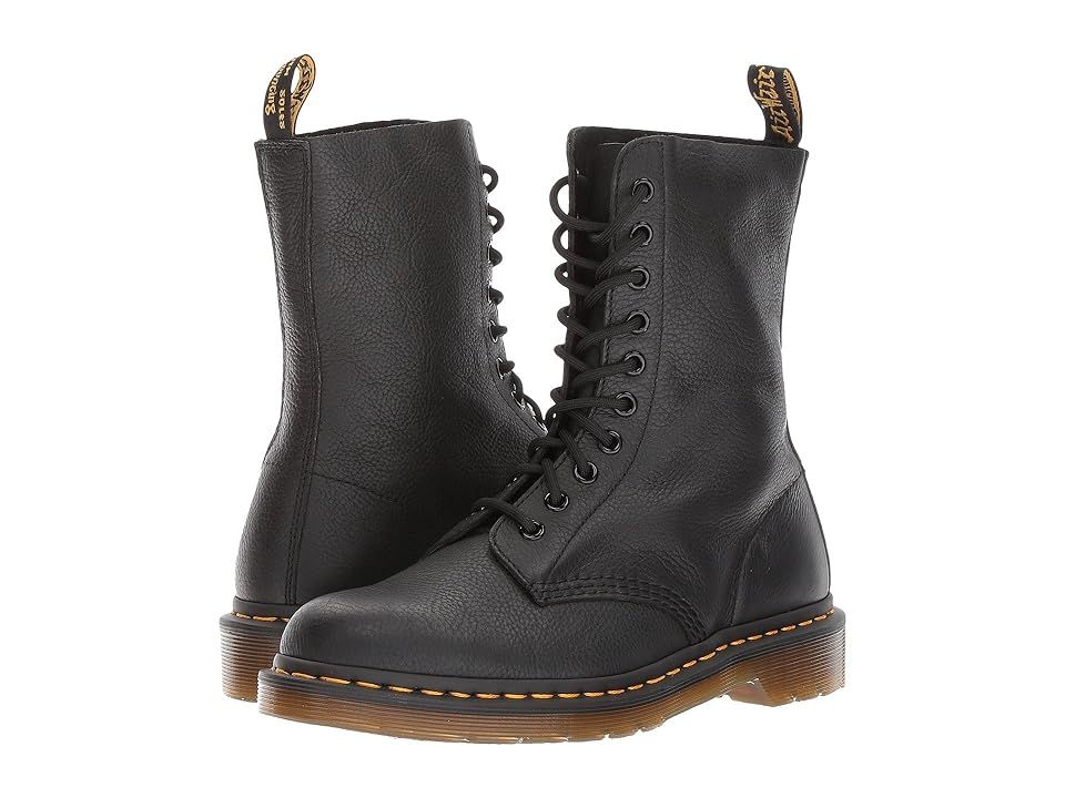 Dr. Martens 1490 10-Eye Boot (Black Virginia) Women's Lace-up Boots | Zappos