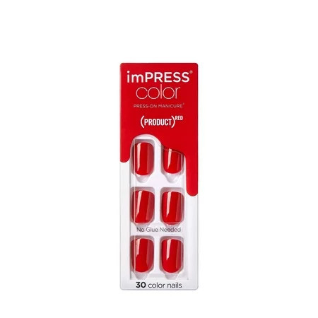 KISS imPRESS Color Press-On Nails (Product)Red ‘Red Impact’ 30 Count | Walmart (US)
