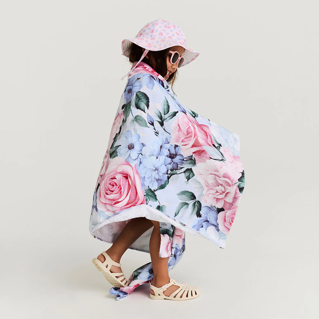 Floral Blue Beach Towel | Marion | Posh Peanut
