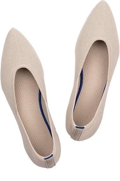 Frank Mully Womens Pointed Toe Flats Knit Dress Shoes Comfort Women Shoes Slip On Ballet Shoes for W | Amazon (US)