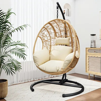 New Comming Outdoor Indoor PE Wicker Swing Egg Chair | Wayfair North America