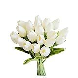 Mandy's 20pcs White Flowers Artificial Tulip Silk Fake Flowers 13.5" for Mother's Day Easter Vale... | Amazon (US)