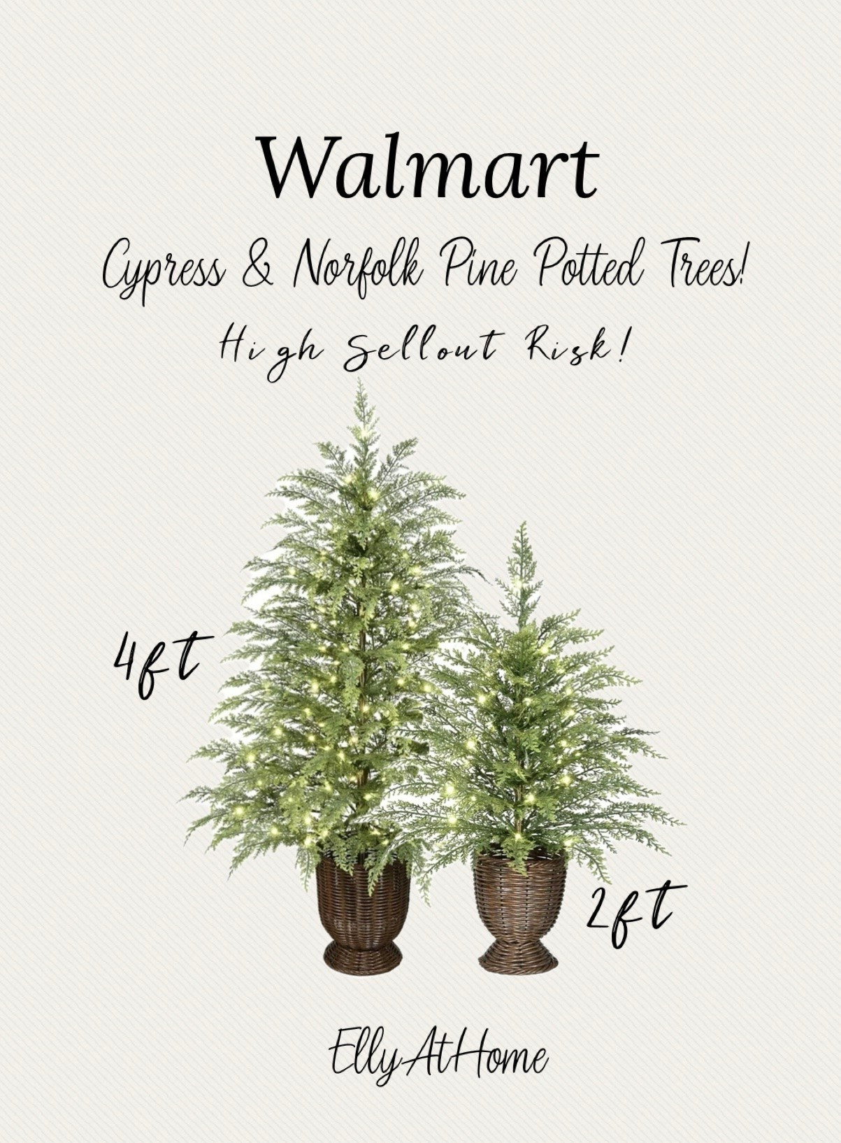 Early Christmas high sellout risk trees! My Texas Farmhouse potted pre li cypress and Norfolk pine trees at Walmart are VERY popular every holiday season! Shop your favorites soon! @Walmart

#LTKHome #LTKSeasonal