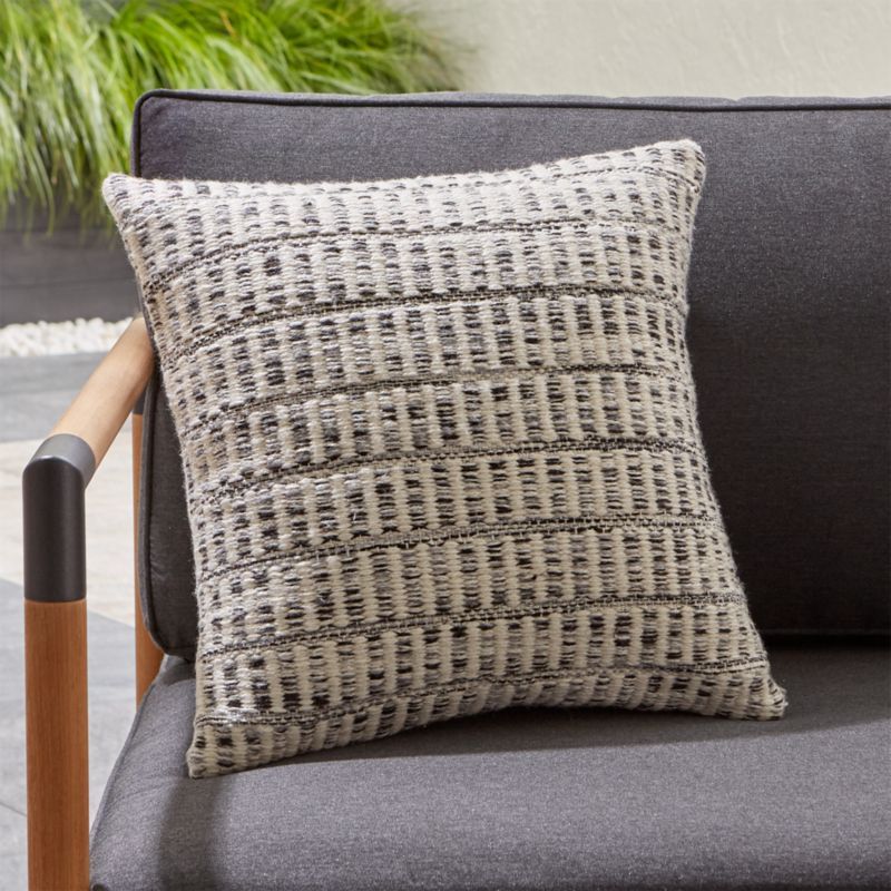 Mohave Heathered Outdoor Pillow + Reviews | Crate and Barrel | Crate & Barrel