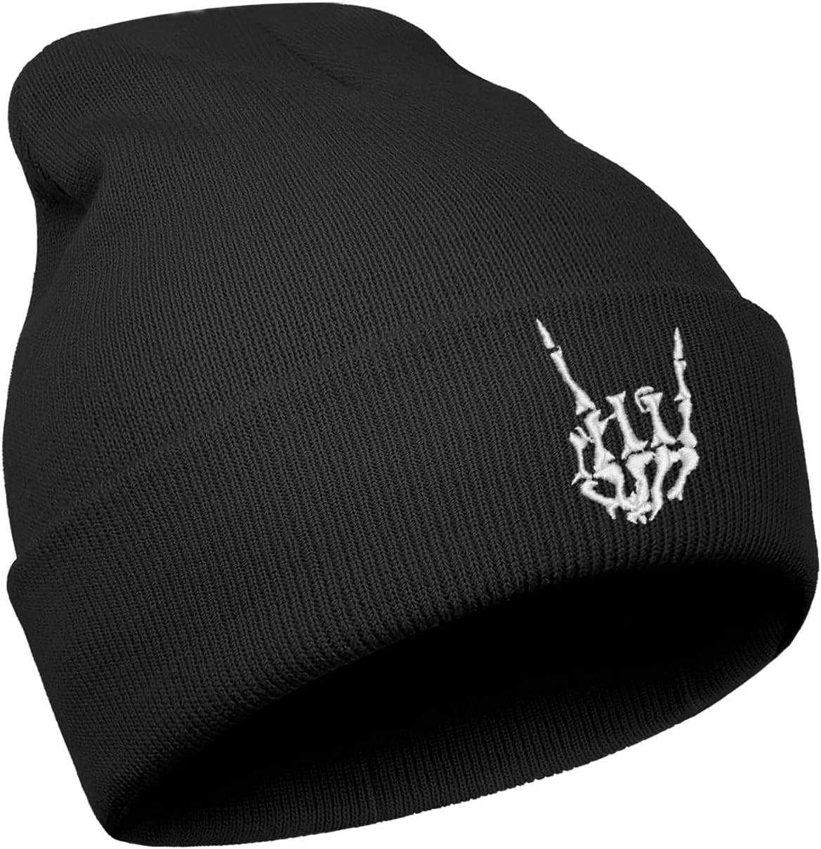 Halloween Skull Goth Knit Beanie Hats for Men Women Cool Emo Gothic Birthday Christmas Skeleton Gifts Presents Winter | Amazon (US)