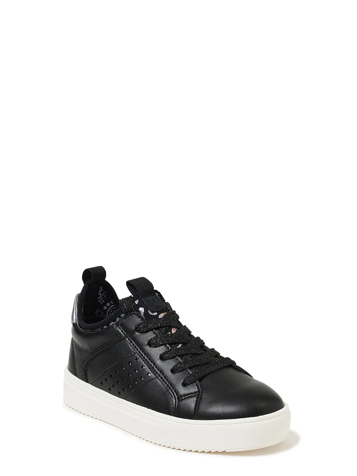 Wonder Nation Little Girl & Big Girl Casual Retro Low-Top Court Sneaker, Sizes 13-6 | Walmart (US)