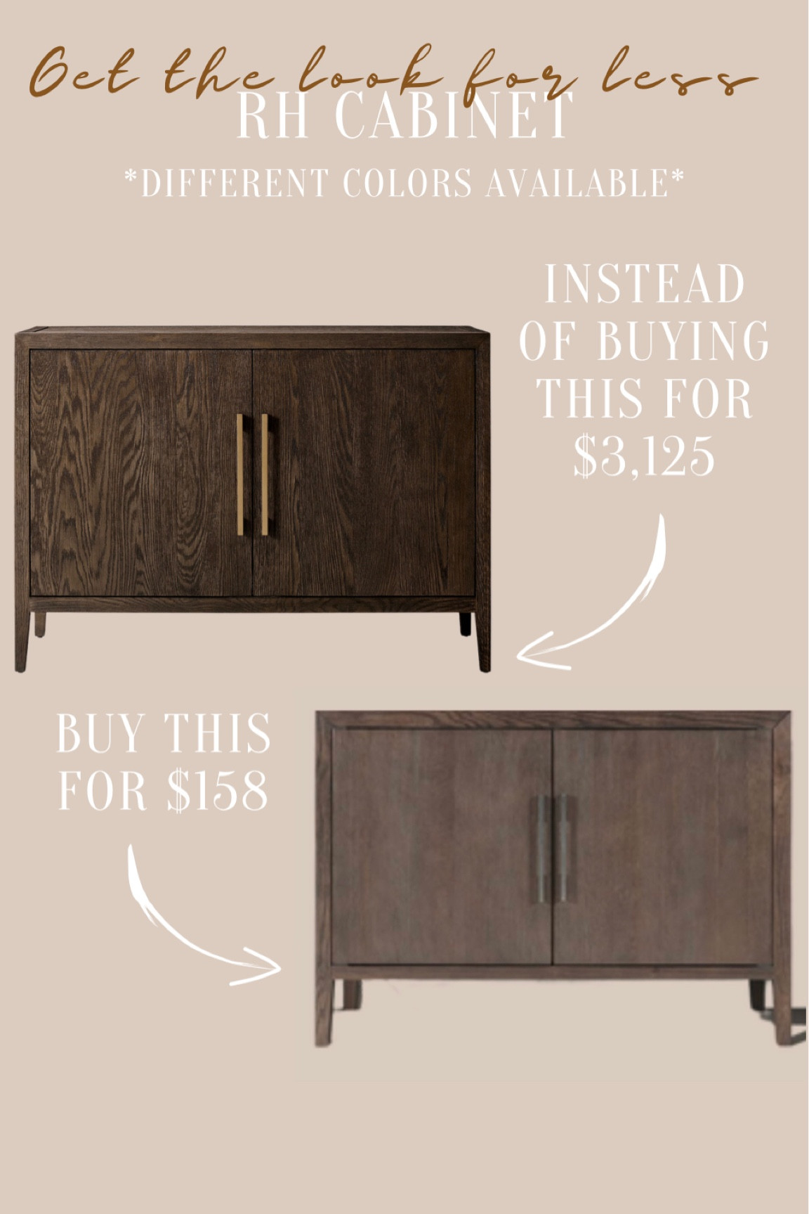 RH Dupe - if you want the look for this restoration hardware sideboard/cabinet but don’t want to spend the money, this is a great look alike.

#LTKhome #LTKstyletip #LTKsalealert
