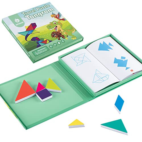 Travel Games Tangrams, Magnetic Travel Games for Road Trips Kids Board Games Educational Toys Kids Travel Games Gifts for 3+ | Amazon (US)