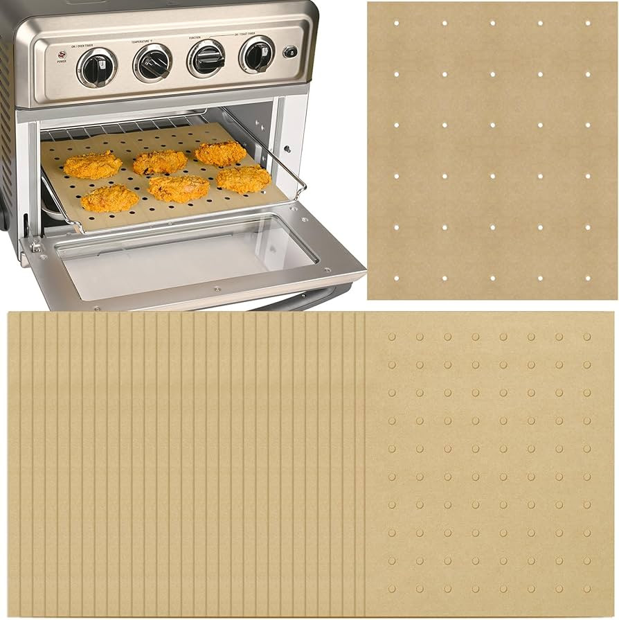 WMKGG 200 PCS Unbleached Air Fryer Parchment Paper, 11 x 9 inch Perforated Rectangular Air Fryer ... | Amazon (US)