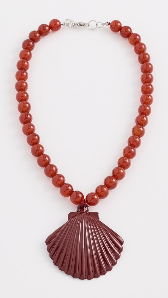 Wine Beaded Shell Necklace | Shopbop
