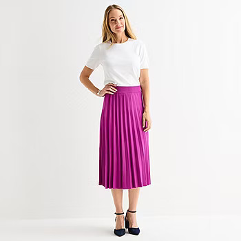 new!Liz Claiborne Womens Midi Pleated Skirt | JCPenney