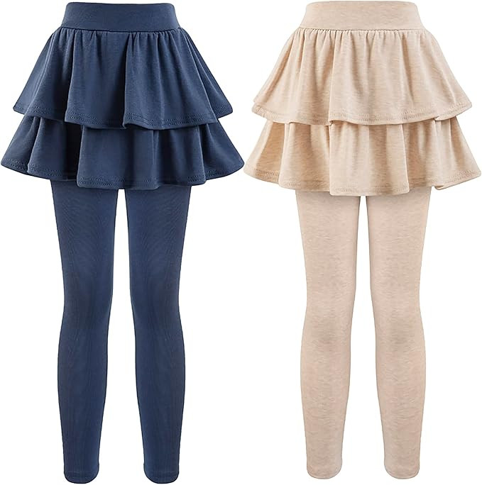 Girls School Uniform Pants Leggings with Skirts Stretch Warm Jegging 4-12 Years | Amazon (US)