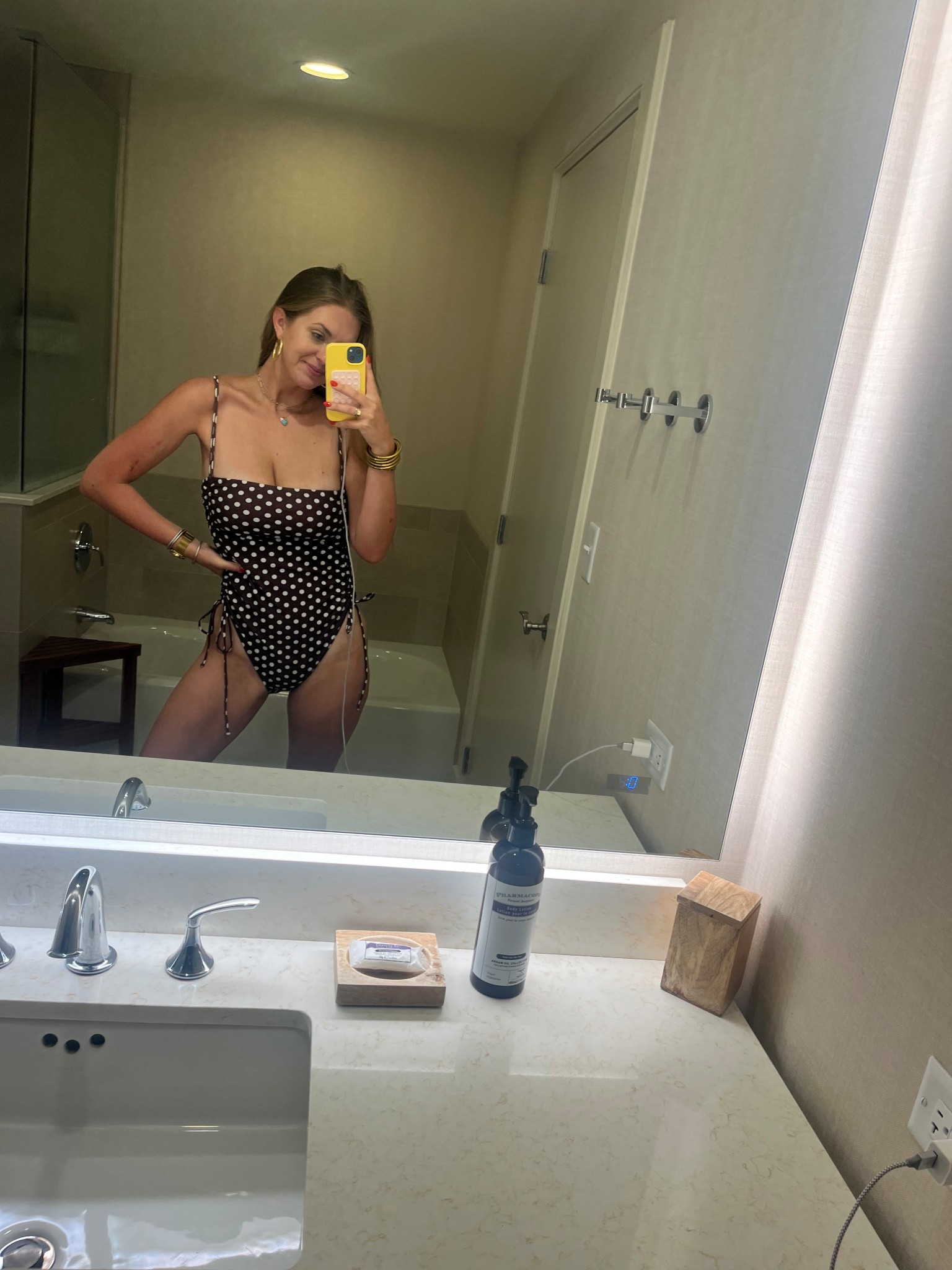 This target brown polka dot swimmy is so dang precious 
Wearing a medium 

#LTKSwim #LTKSaleAlert #LTKSeasonal