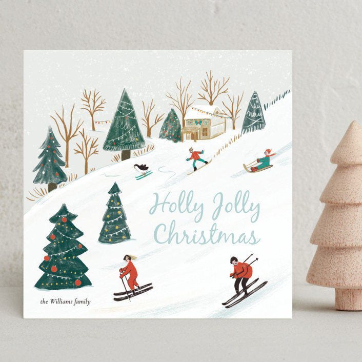 "Holly Jolly, Let it Snow" - Customizable Holiday Cards in Gray by Sehee Lee. | Minted
