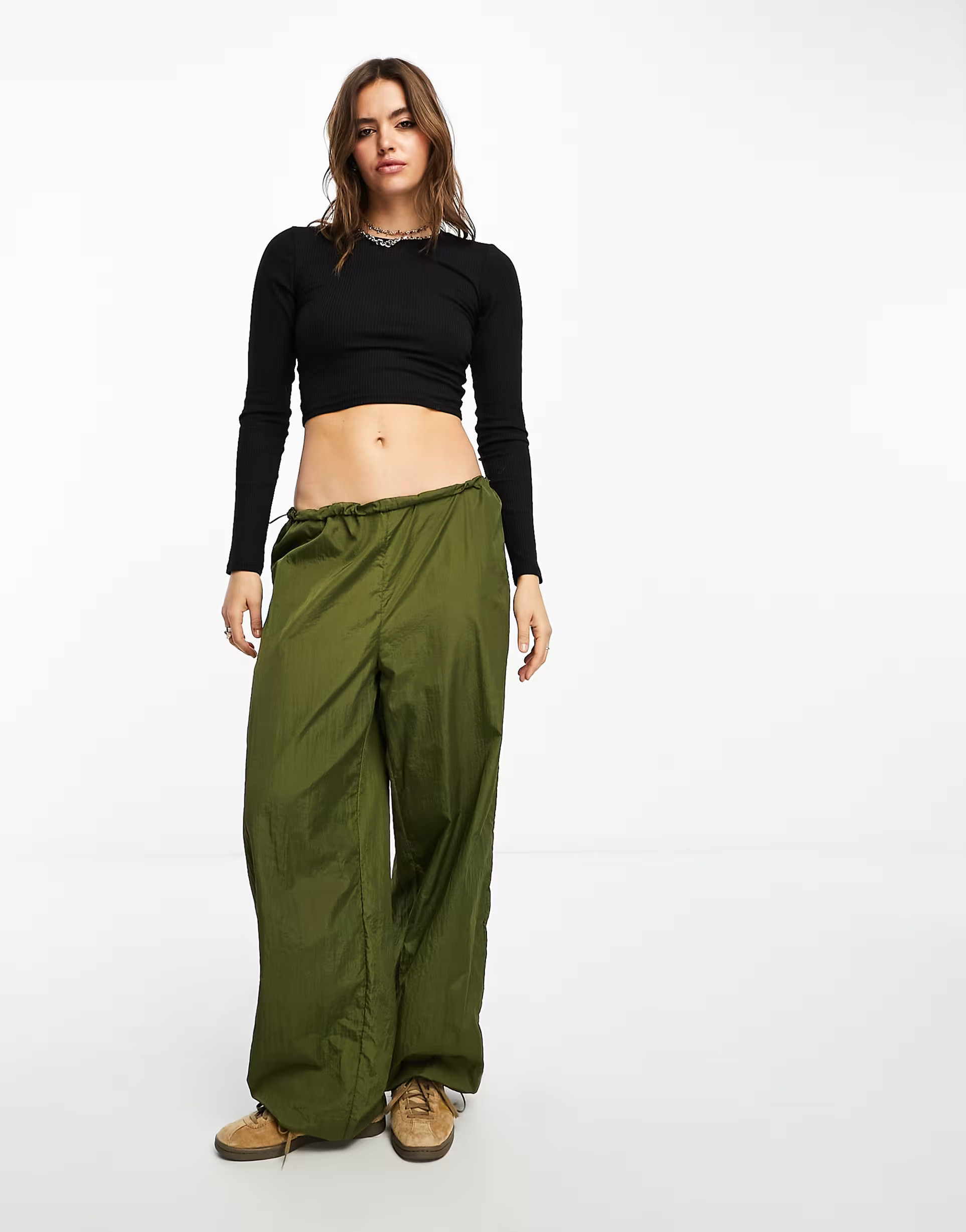 Monki long sleeve ribbed top in black | ASOS (Global)