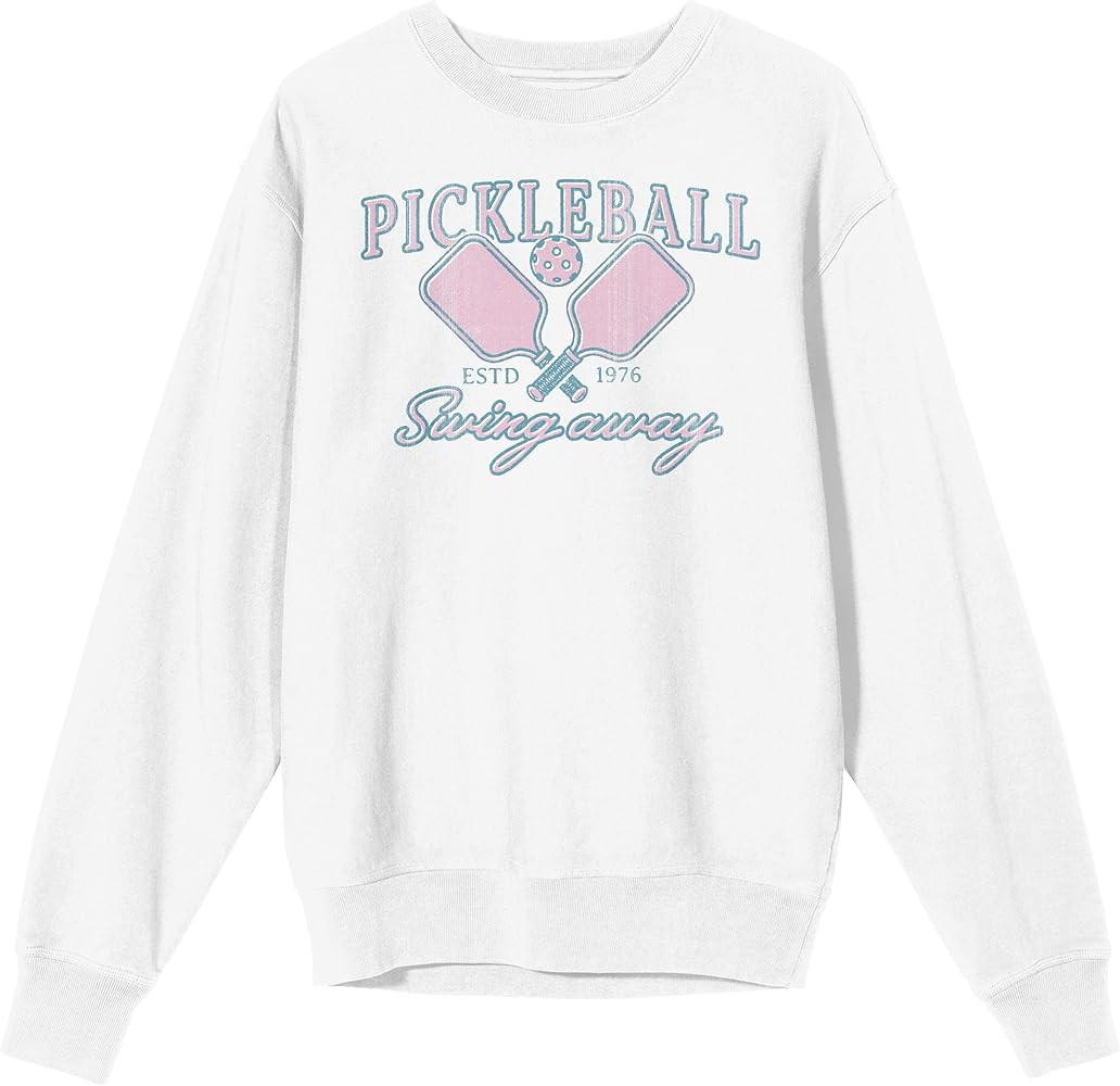 Bioworld Pickleball Est. 1976 "Swing Away Adult White Crew Neck Sweatshirt | Amazon (US)