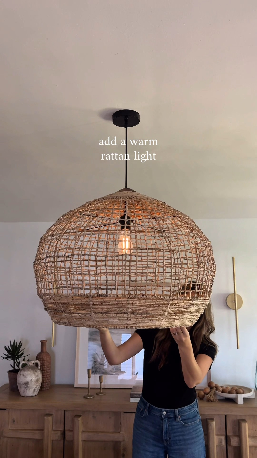 The easiest way to make a dining room feel earthy and organic? A warm rattan light! Instant texture and glow!

#LTKHome #LTKOver40 #LTKSaleAlert