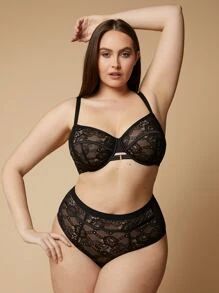 Luvlette Plus BeLuved Lacey Embrace Unlined Lace Bra SKU: si2211081426282027(66 Reviews)$18.50$17... | SHEIN
