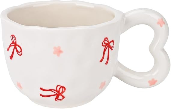 Koythin Ceramic Coffee Mug, Cute Creative Heart Handle Mug Design for Office and Home, Dishwasher... | Amazon (US)
