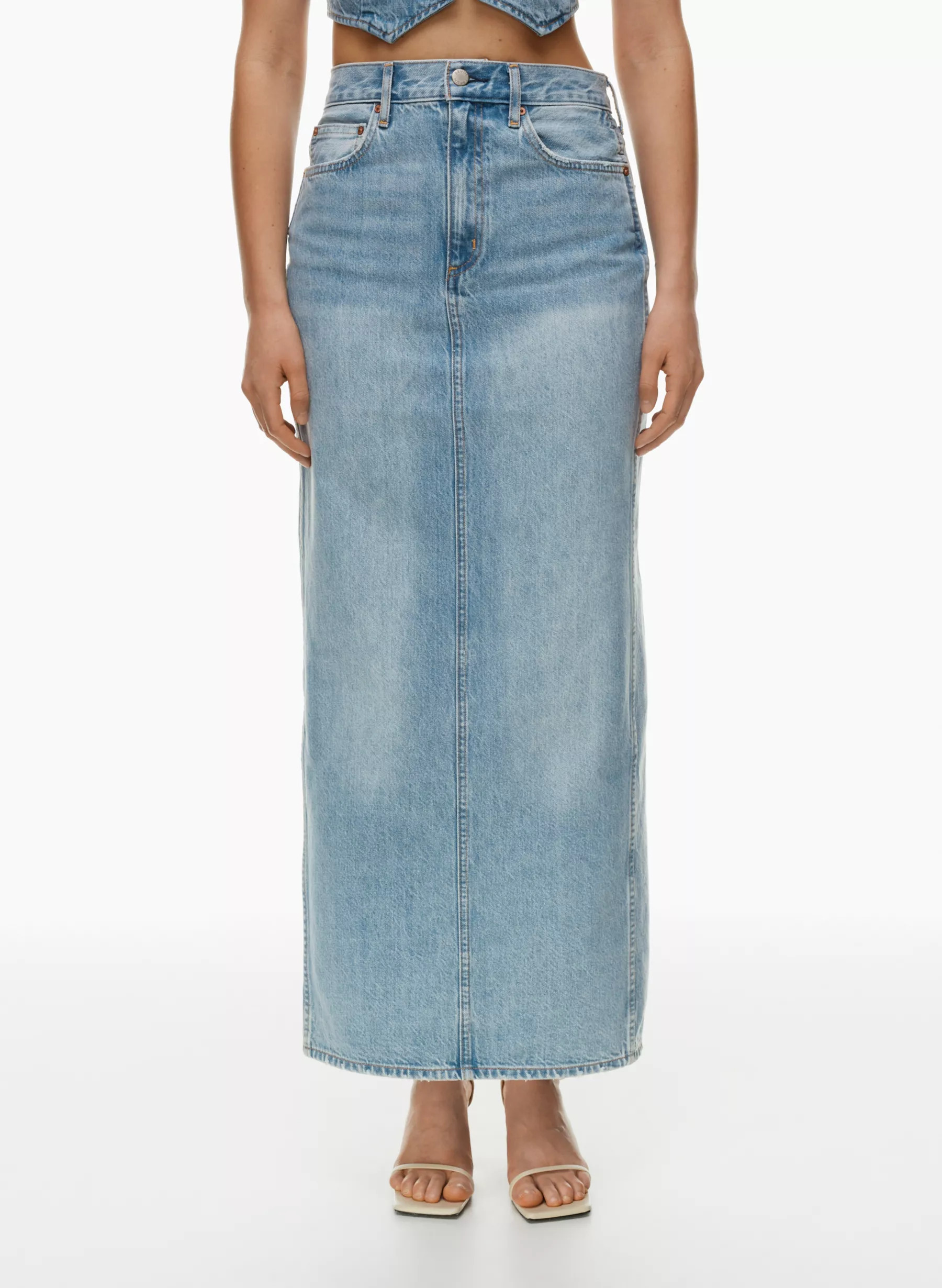 THE '90S PENCIL MAXI DENIM SKIRT | Aritzia