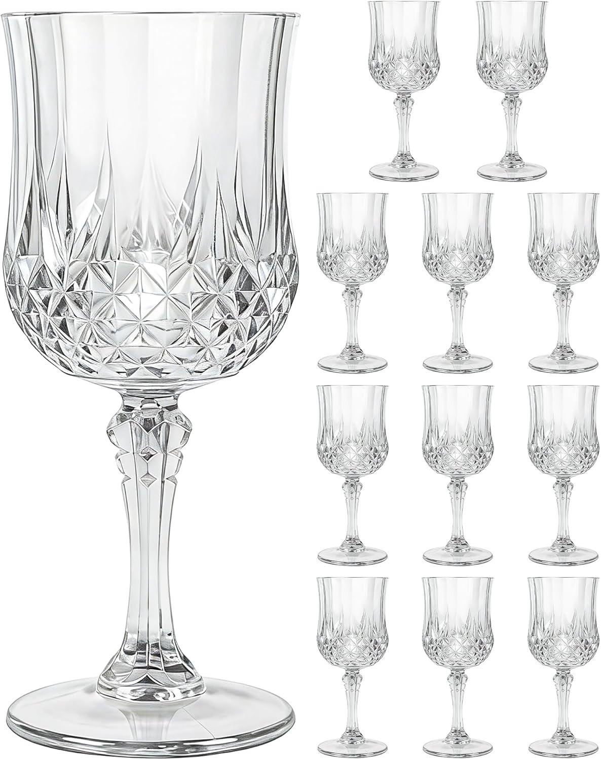 12PCS Plastic Wine Glasses 7oz Clear Acrylic Goblets Unbreakable | Amazon (US)