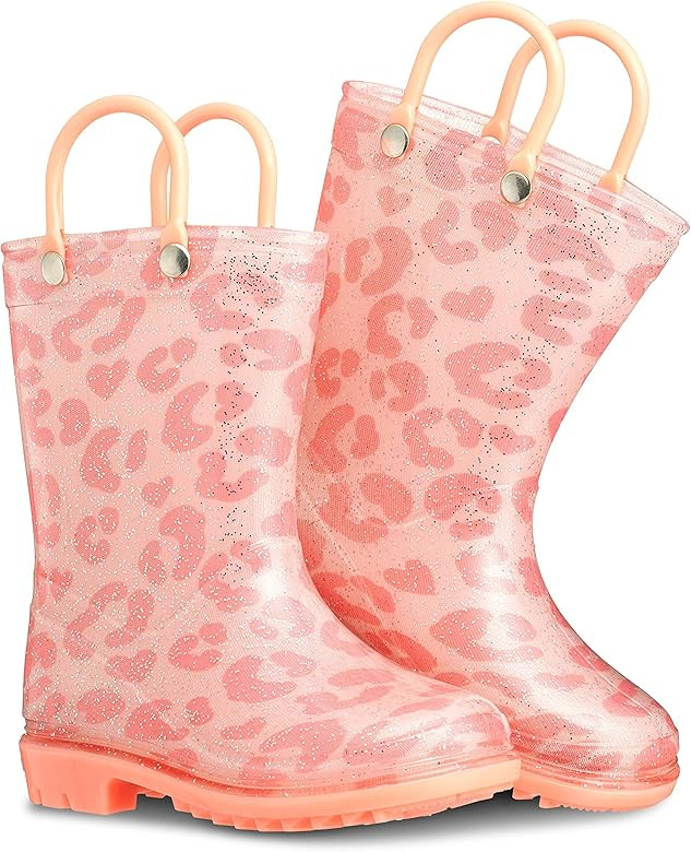 ZOOGS Printed Kids Toddler Rain Boots for Girls and Boys | Amazon (US)