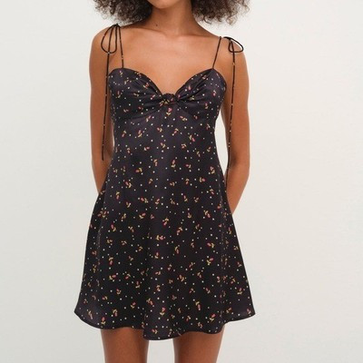$198 NWT Black For Love And Lemons “Adira” Mini Floral Dress Sz X-Small | eBay US