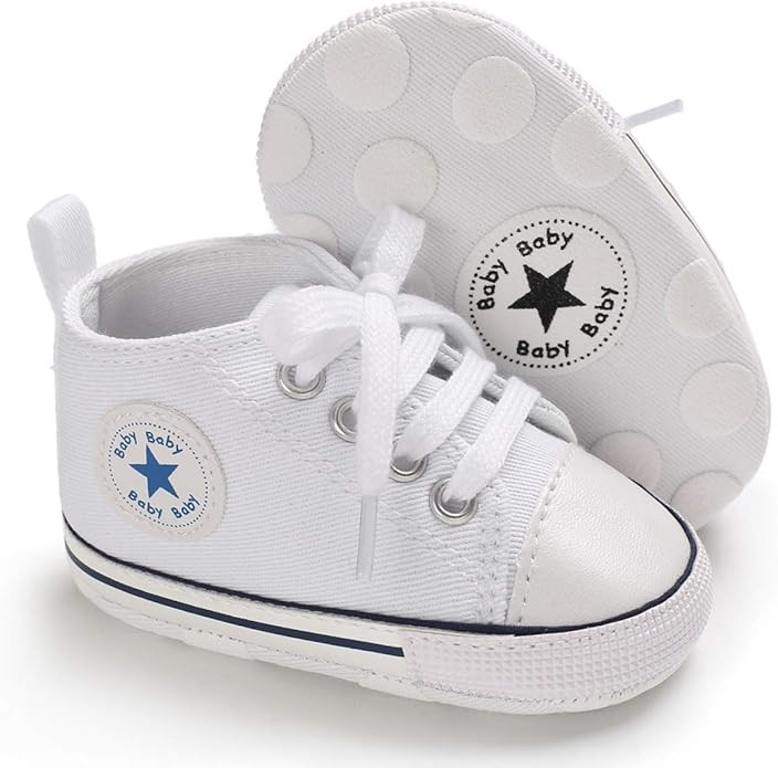 Tutoo Unisex Baby Boys Girls Star High Top Sneaker Soft Anti-Slip Sole Newborn Infant First Walke... | Amazon (US)