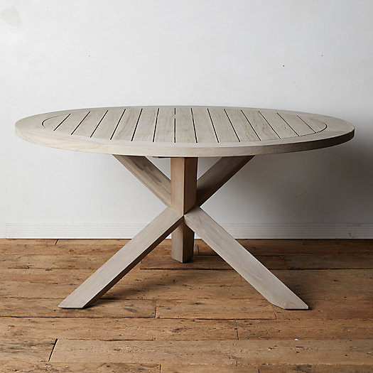 Cross Leg Teak Round Dining Table | Terrain
