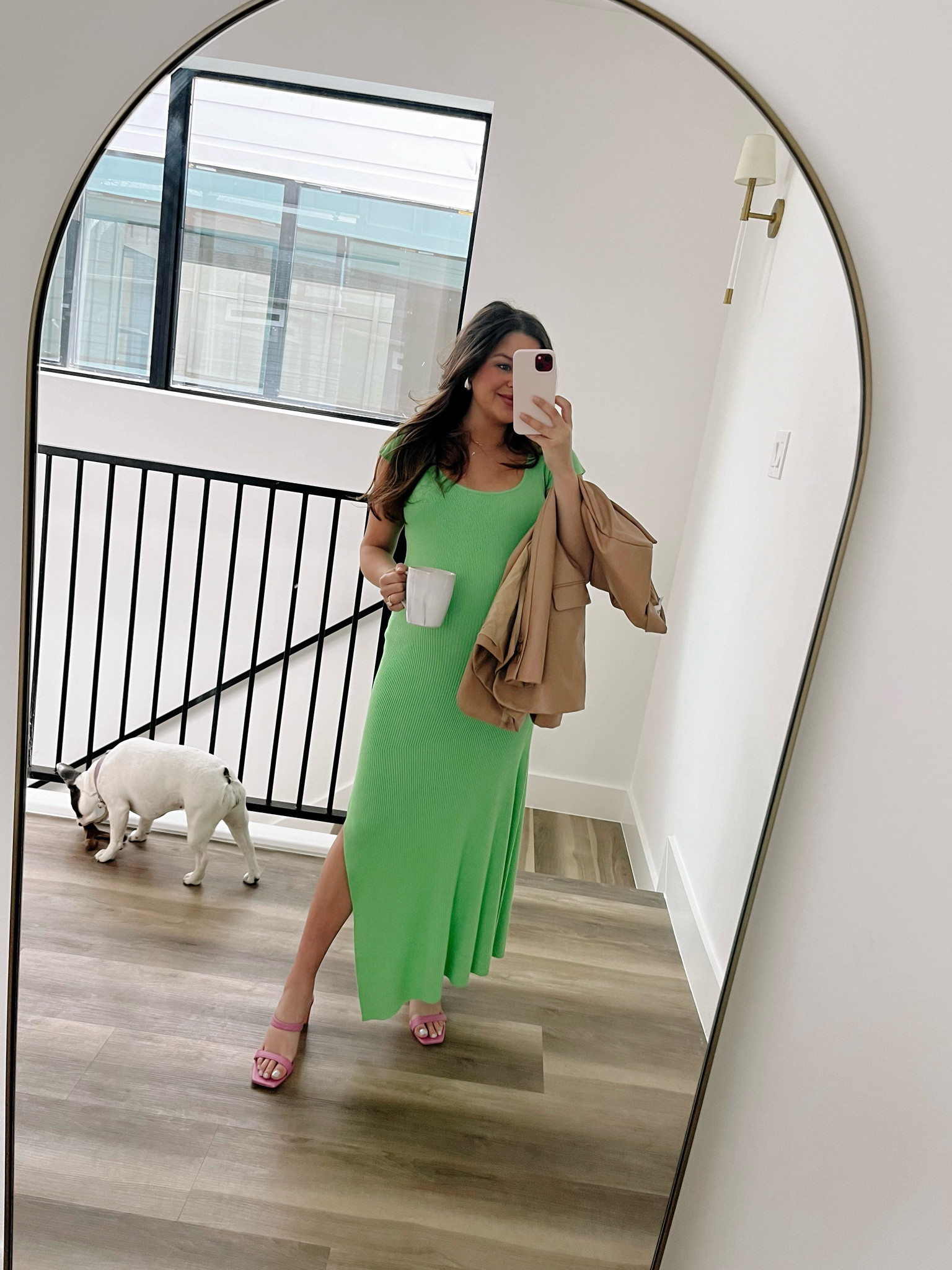 I am obsessed with the cut and color of this dress! 💚 the quality is great and I am sized up to a small for my bump. 

Bump friendly. Pregnancy. Third trimester. Green dress. Ribbed dress. Cap sleeves. Side slit. Spring outfit. Spring dress. Midi dress. Revolve. Revolveme. Pink shoes. Easter dress. Easter

#LTKover40