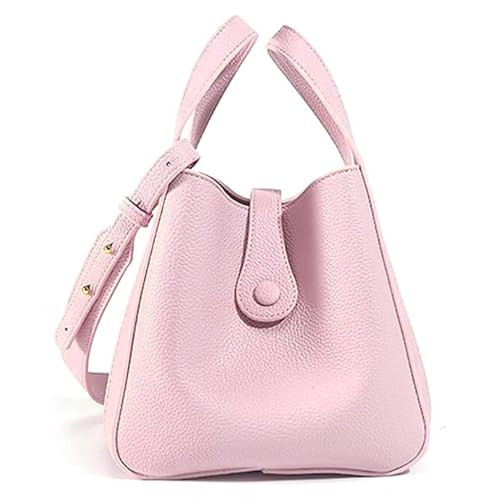 NEWBELLA Women's Bucket Bag - Square Top Handle Satchel with Crossbody Strap, Shoulder Bag for Work & Daily Commute, Light Pink | Amazon (US)