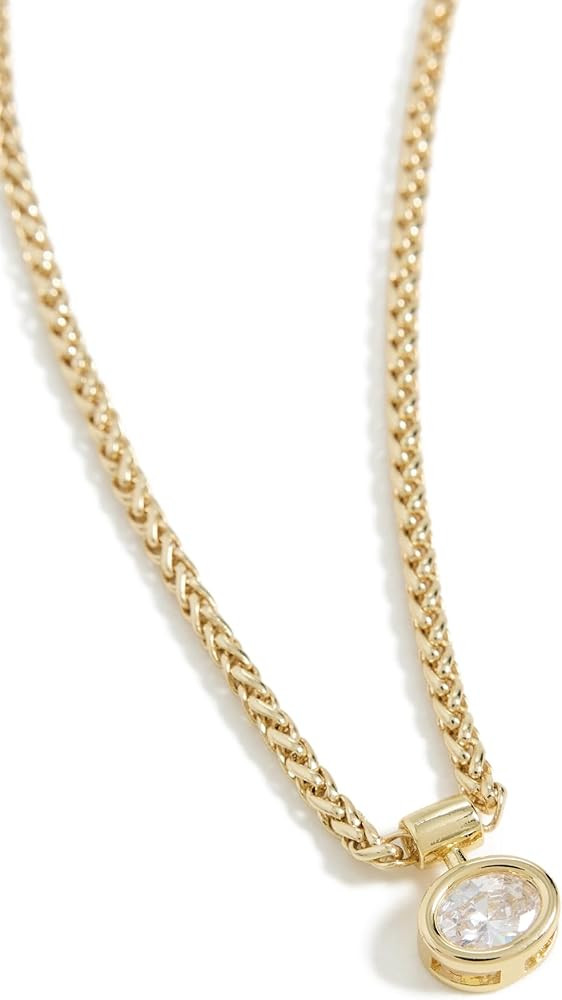 SHASHI Women's Bezel Solitaire Olympia Necklace, Gold, One Size | Amazon (US)