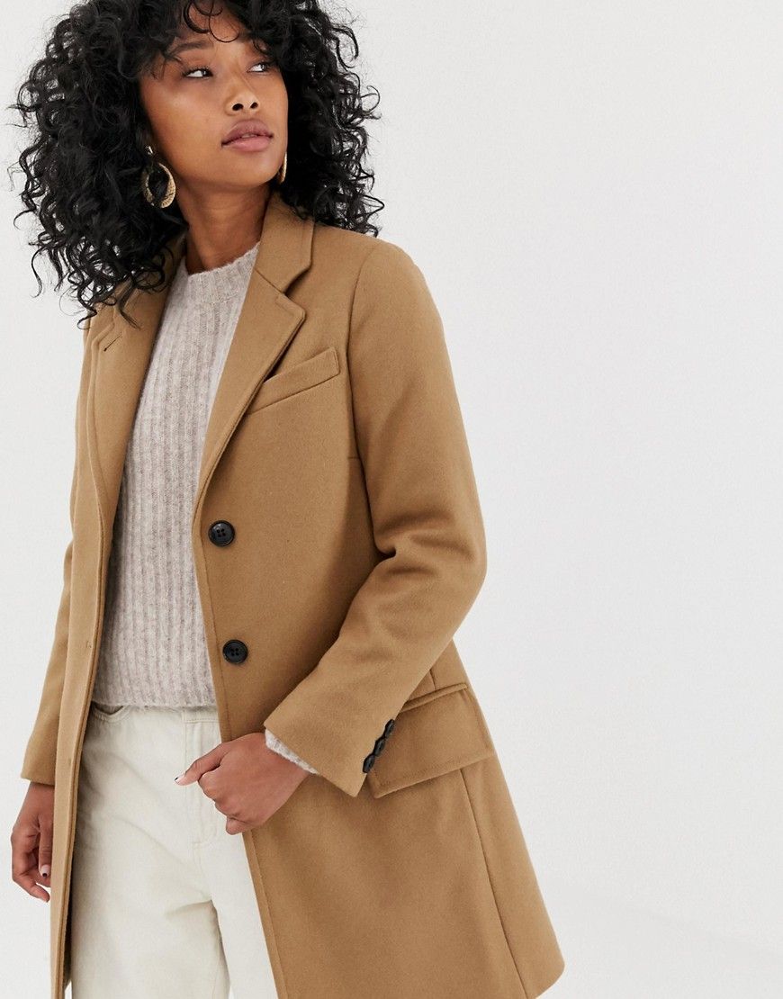 Gloverall Chesterfield slim tailored coat in wool blend - Tan | ASOS US