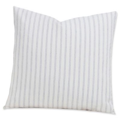 SIscovers® Ticking Stripe 16-Inch Square Throw Pillow in Beige/Blue | Bed Bath & Beyond