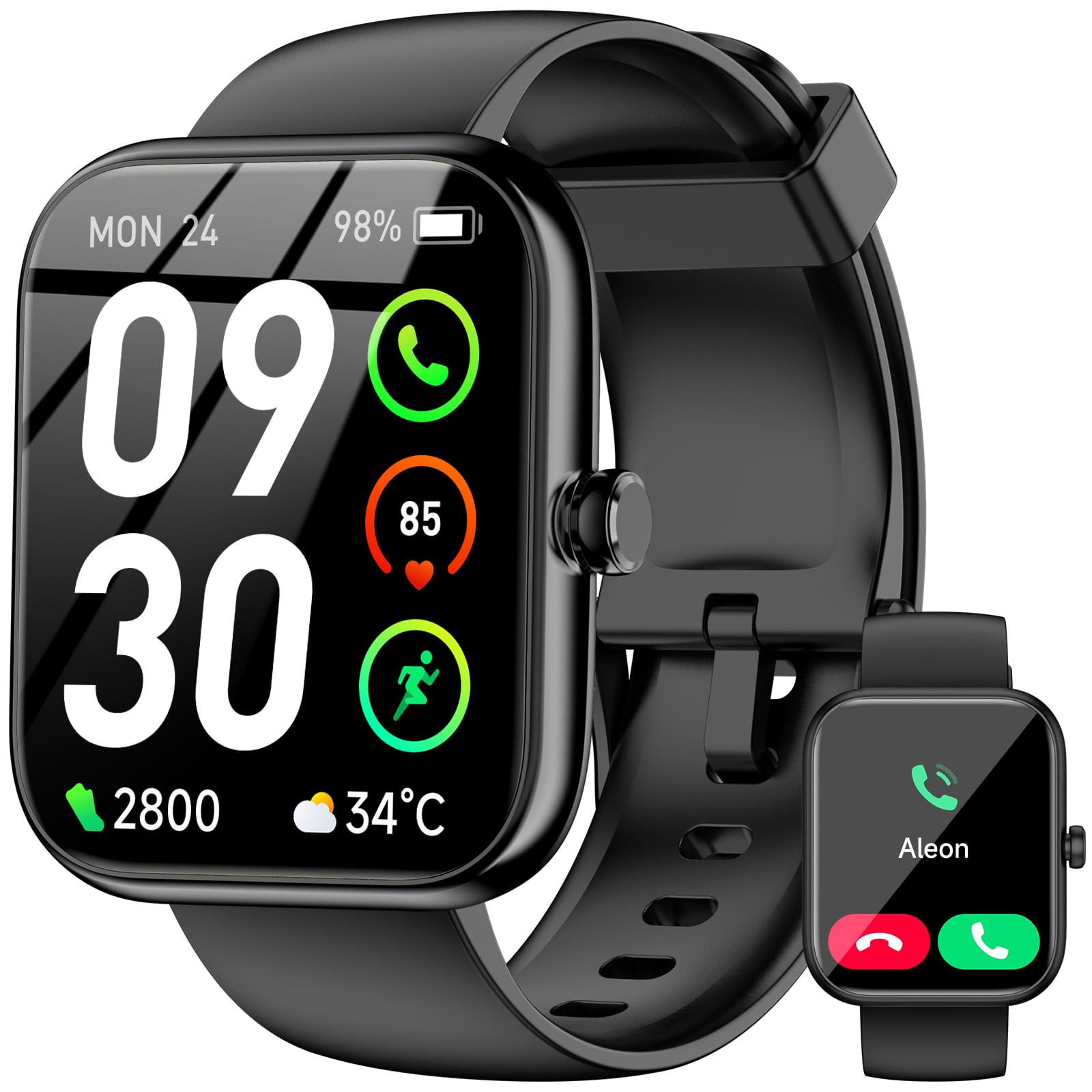 Smart Watch with Alexa Built-in, 1.83" HD Touchscreen Fitness Tracker, Bluetooth Notifications/Ca... | Amazon (US)