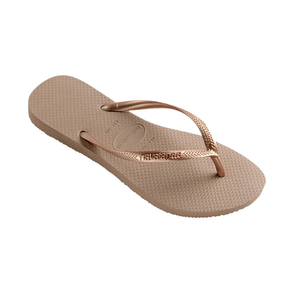 Metallic Square Logo Flip Flops - female - Havaianas - Flip Flops - Pink - 4 UK - Shoes | Miinto UK Ltd