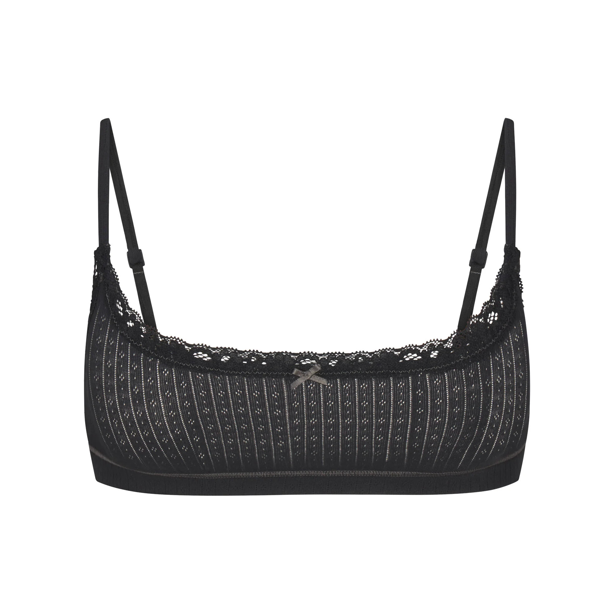 LIGHTWEIGHT COTTON POINTELLE SCOOP BRALETTE | SOOT TONAL | SKIMS | SKIMS (US)