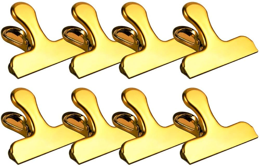 Chip Bag Clips,8 Pack Large Golden Stainless Steel Air Tight Bag Clip Perfect for Kitchen &Office... | Amazon (CA)