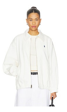 Polo Ralph Lauren Twill Bomber Jacket in Trophy Cream from Revolve.com | Revolve Clothing (Global)