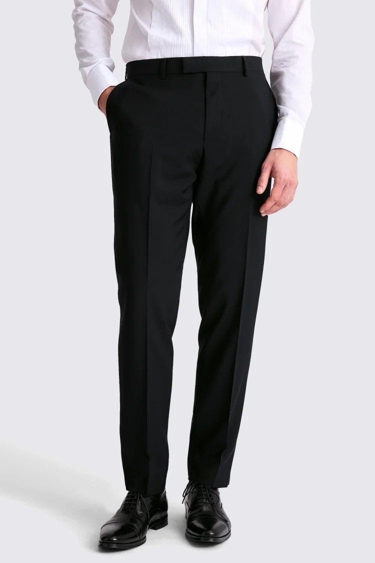 Tailored Fit Performance Black Dress Trousers | Moss Bros Retail